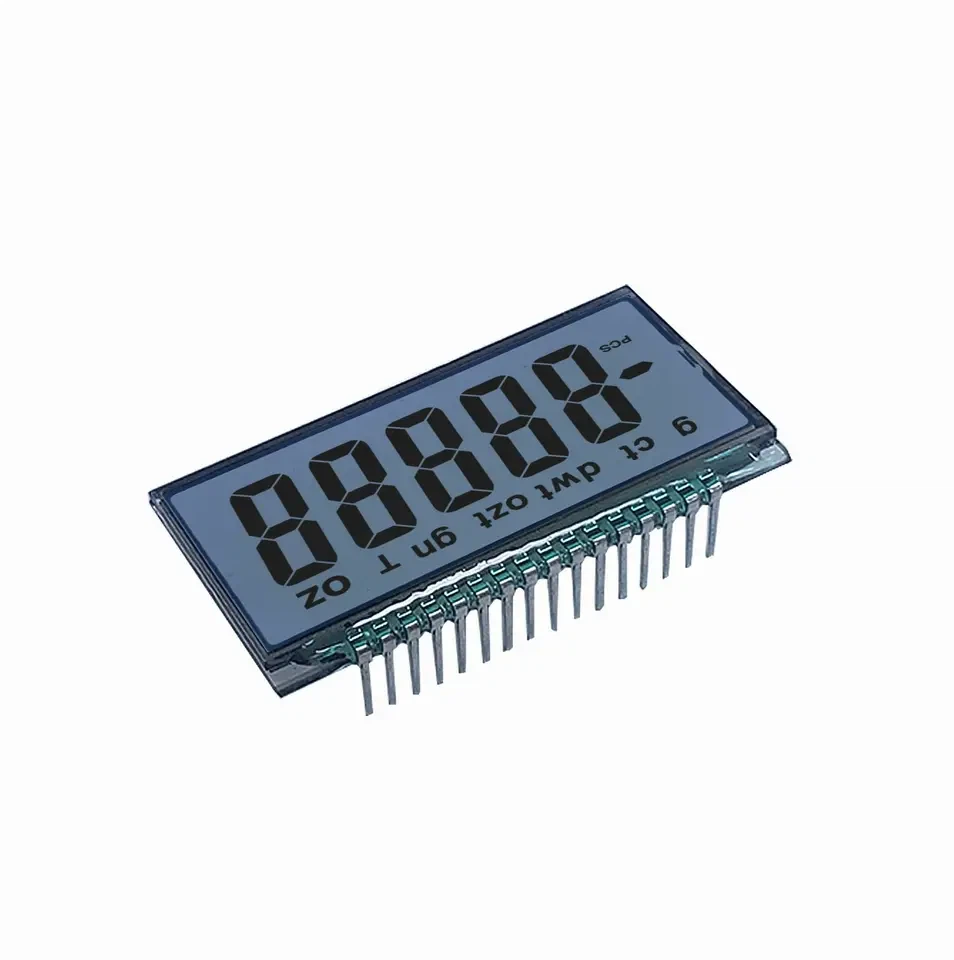 7 Segmendi ühevärviline kohandatud 16-pin LCD-ekraan